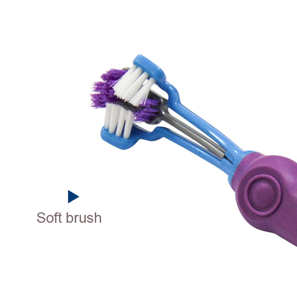 Зубная щетка для домашних собак и кошек трёхсторонний очиститель со щеткой зубов