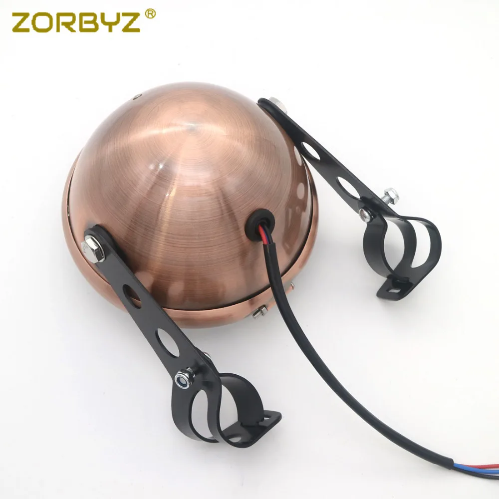 ZORBYZ мотоцикл Медь Металл H4 передняя фара лампа и 28-43 мм вилка кронштейн для кафе