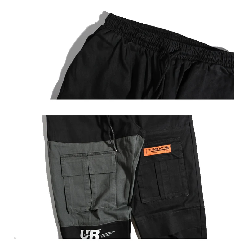YWSRLM 2018 Patchwork Pockets Cargo Harem Pants Mens Hip Hop Casual Jogger Tatical Trousers Harajuku Streetwear Male KZ05 | Мужская