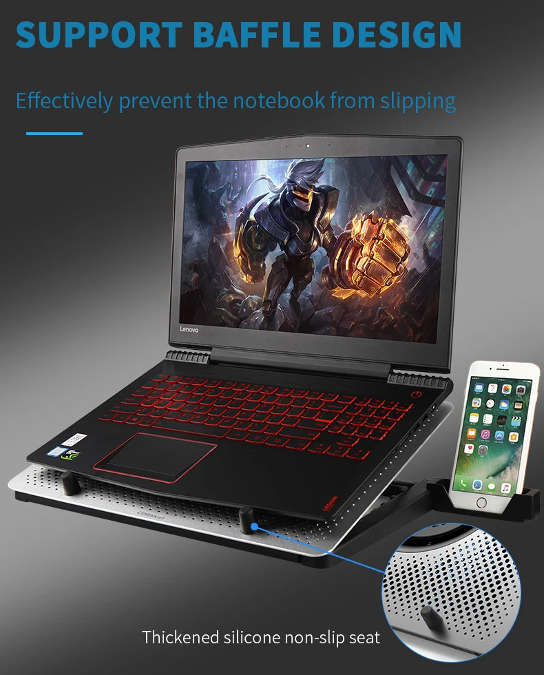 Охлаждающая подставка для ноутбука, вентилятор для ноутбука macbook air pro, ноутбук Rapid 1" 12" 13," 14" 1" 15,6" 1" 17,3" дюймов, регулируемая подставка для ноутбука