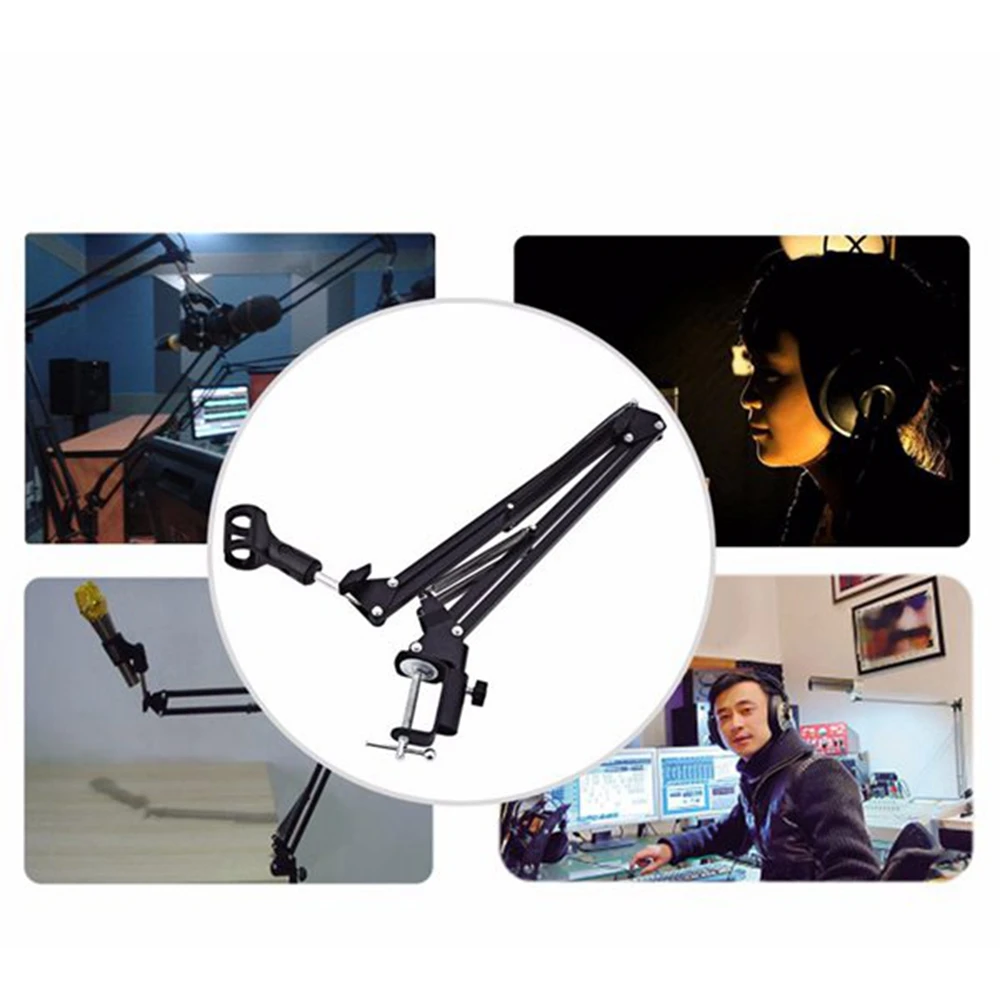 Выдвижной держатель микрофона для записи ножничная стойка с зажимом монтажный