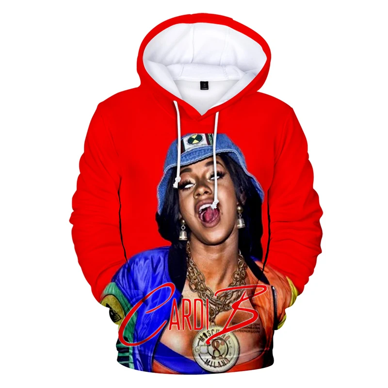 3d толстовки пуловер Забавный Милый Cardi B принт модная Толстовка для мужчин и женщин Толстовка Повседневная с длинным рукавом унисекс 3D толстовки с капюшоном топы