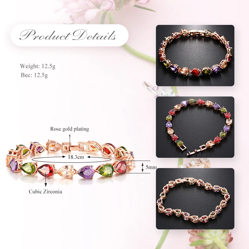 Красочные модные браслеты UMODE с кубическим цирконием свадебные украшения для