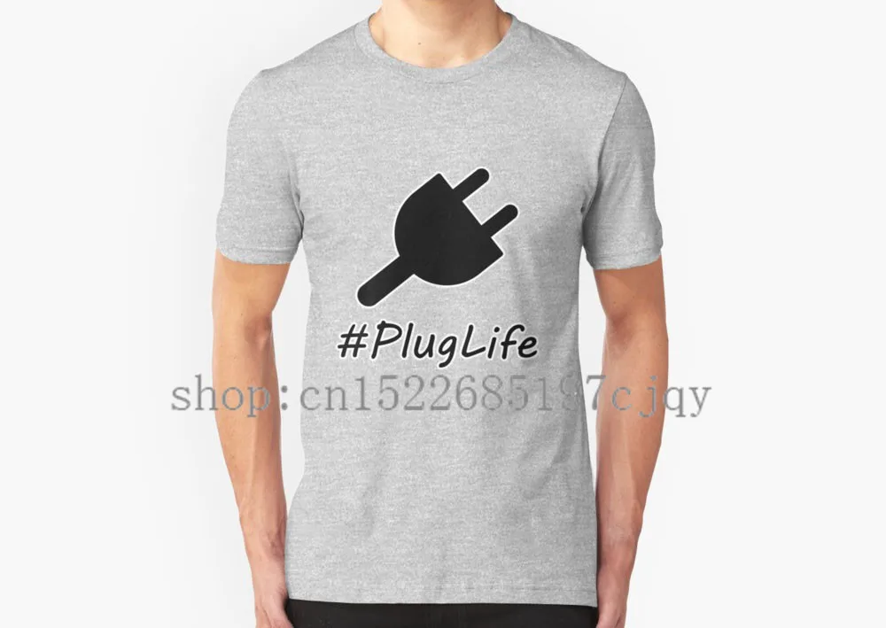 Новый PlugLife Plug Для мужчин хлопковая футболка с короткими рукавами размер S-2XL |