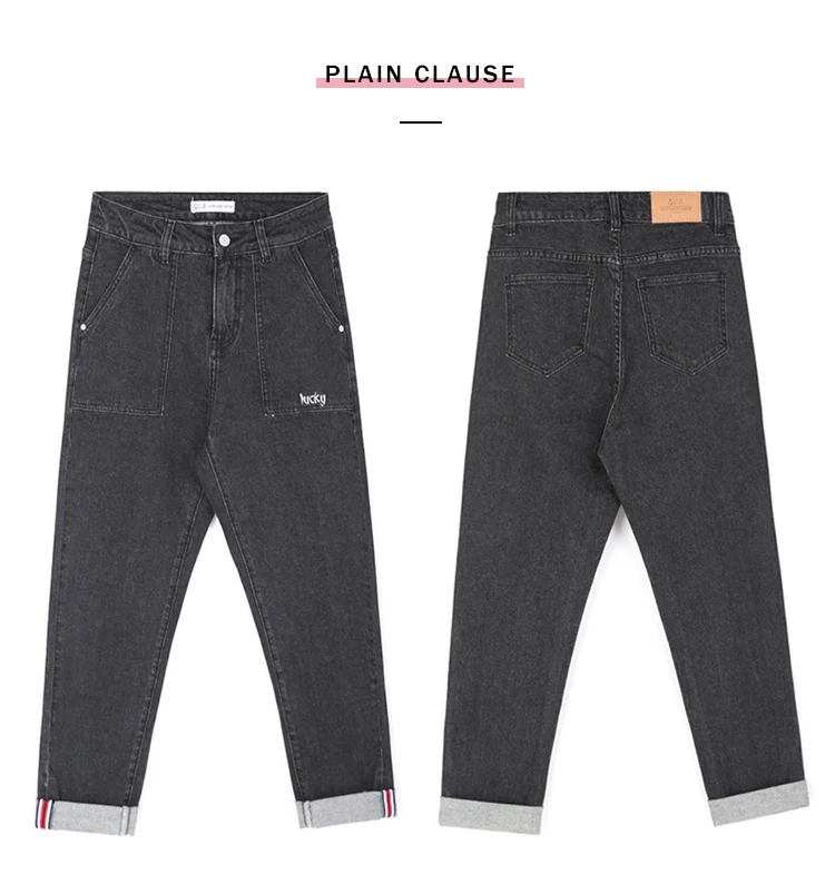 LEIJIJEANS новые свободные дамские шаровары с низкой эластичной талией Черные Серые Ретро Классические джинсы размера плюс Дамские джинсы Harlan 9007