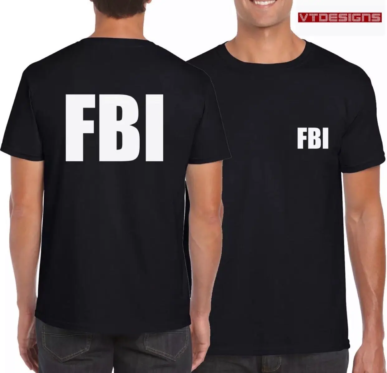 Мужская футболка с надписью FBI забавная рисунком оленя Уличная Повседневная |