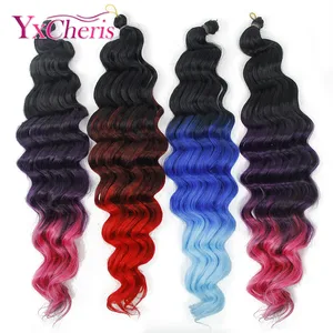 Синтетические косички для наращивания, мягкие плетеные волосы, длинные глубокие пучки, канекалон