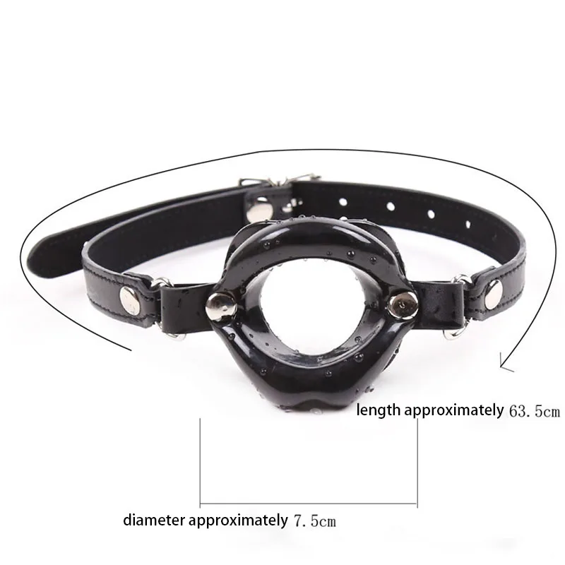 Секс игрушка для бондажа пара забавных кожаных заглушек рта O type кляп с открытым