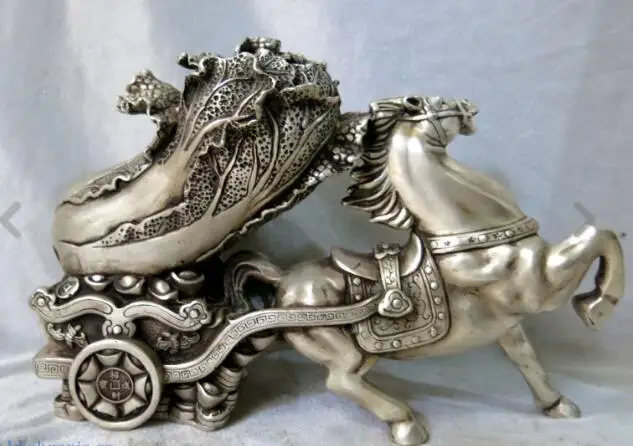 221SHUN изящная серебряная скульптура китайская резная статуя счастливого