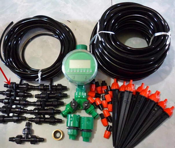 

DIY irrigation system for garden 1pcs digital water timer and 20pcs nozzle