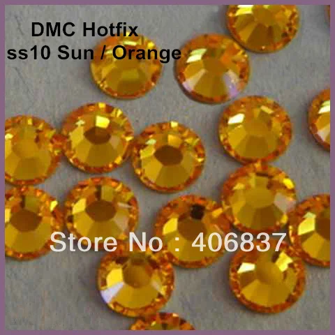 Бесплатная доставка! 1440 шт./лот ss10 (2 7 2 9 мм) высокое качество Стразы DMC Sun / Orange Iron