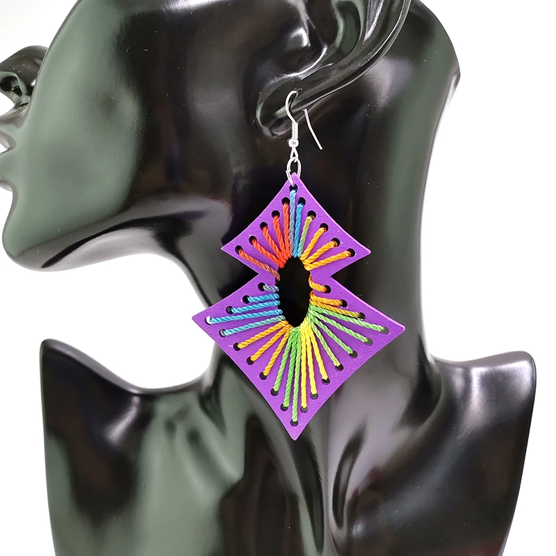 YD & YDBZ красочные серьги подвески для женщин 2019 модные деревянные бижутерия с