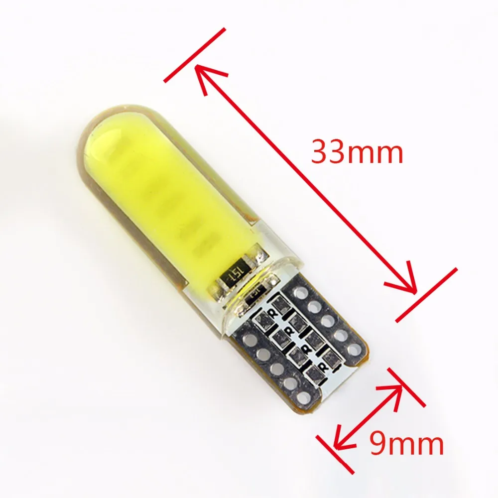 Flytop 10 шт. Автомобильный светодиодный силиконовый маленький светильник s T10 194 W5W COB