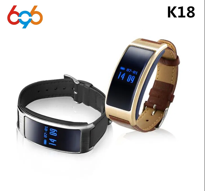 696 K18 сердечного ритма умный Браслет IP67 OLED Bluetooth 4 0 120 мАч шагомер режим сна трекер