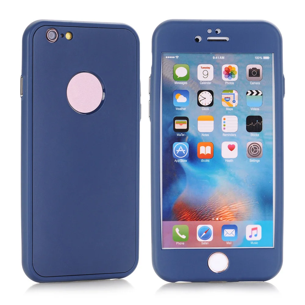 Люкс 360 Полный Защитная крышка для iPhone 8 7 6 Plus 6s X простые однотонные Цвет Мягкие TPU