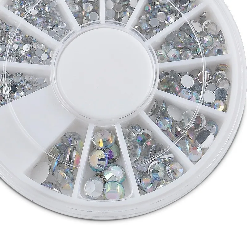 3 Boxes/Lot 200 Pcs Nail Art Decorations Rhinestones 3D Crystal Stone Sequins Nails Wheel Charms Jewelry Accessories | Красота и