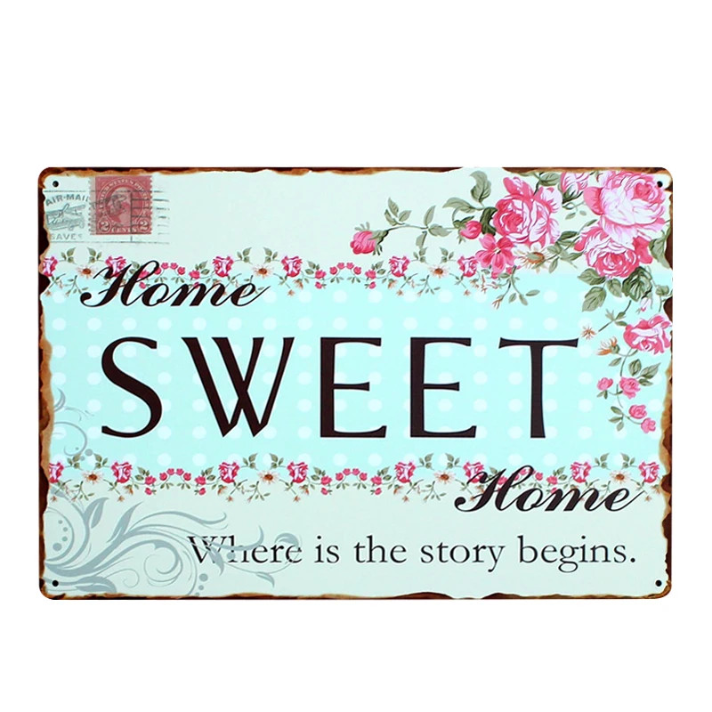 Добро пожаловать в Sweet Love (Сладкая любовь) Семья металлическая жестяная вывеска