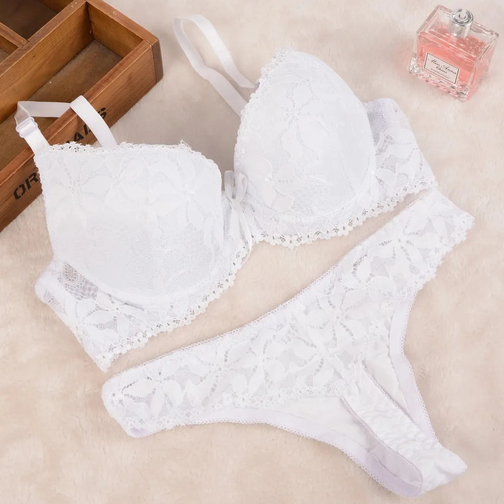 Соблазнительное нижнее белье 6 цветов комплект с бюстгальтером пуш ап однотонный