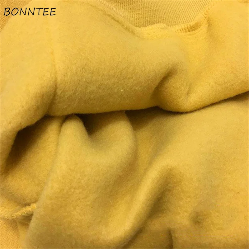 Hoodies Women Trendy Plus Velvet Warm Casual All-match Daily Kawaii Korean Long Sleeve Pocket Womens Sweatshirt Loose Student | Женская
