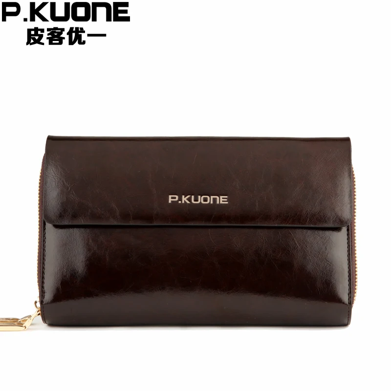 Мужской длинный клатч из коровьей спилковой кожи с двойной молнией|man clutch purse|brand
