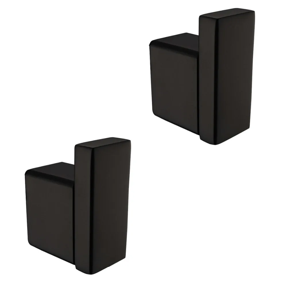 

Leyden 2pcs Bathroom Accessories Set Black 2 Robe Hooks Set 304 Stainless Steel Wall Mounted Clothes Towel Hook Hanger