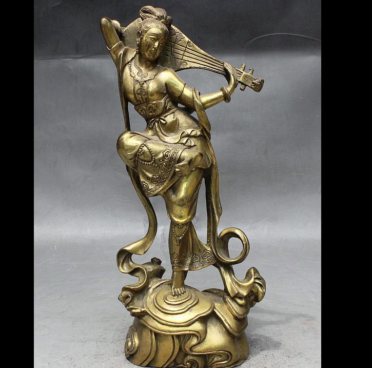 Тибетская латунная статуя богини бодхисаттвы Saraswati | Дом и сад