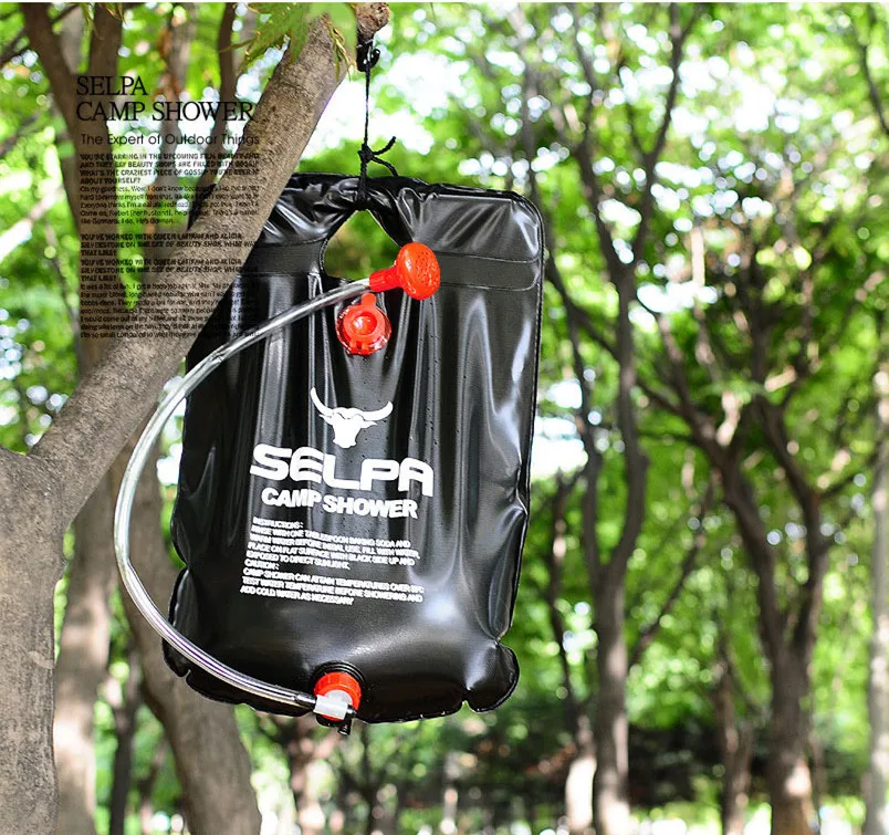 Походный туристический душевой мешок с подогревом на солнечной энергии для