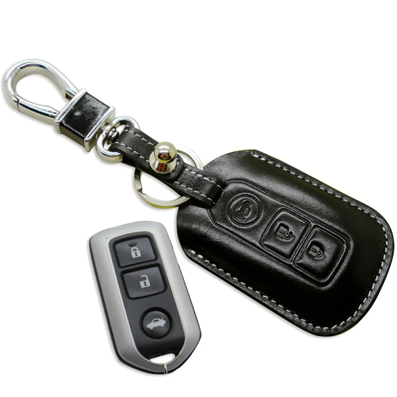 Чехол для ключа из натуральной кожи Toyota Highlander Corolla Camry Vios Yaris Prado|for toyota|auto accessoriesleather