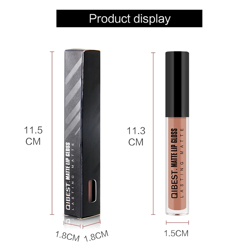 Qibest Matte Lipstick Liquid Nude Batom Mate Makeup Waterproof Liquid Lipstick Long Lasting Lip Tint Matte Cosmetic No-stick Cup