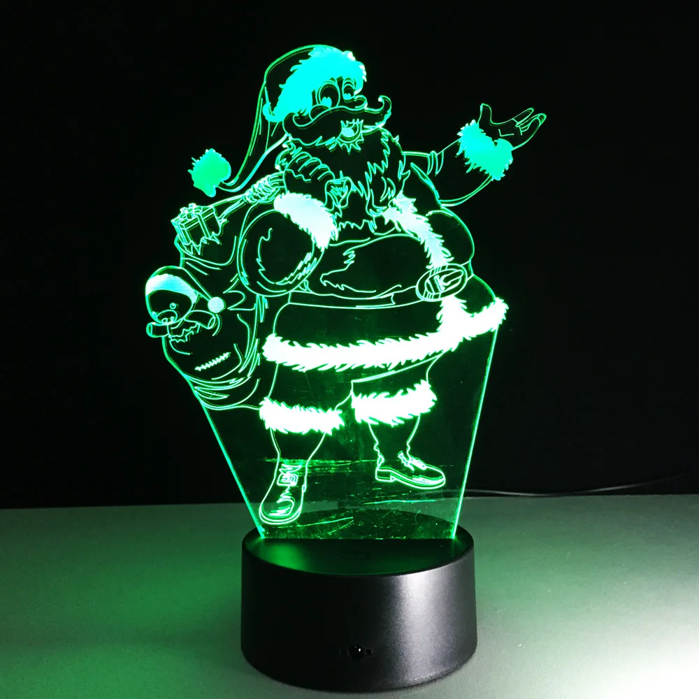 Usb Led беспроводная 3d лампа Рождественский подарок свет на батарейках мини для