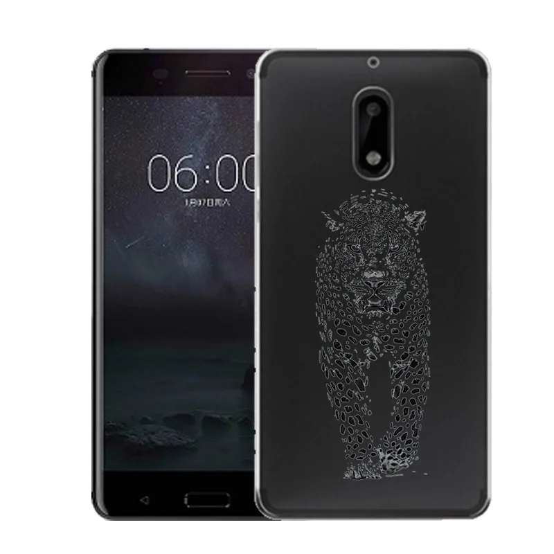 QMSWEI Soft TPU Phone Case For nokia3 nokia5 nokia6 nokia8 N540 N535 Clear Leopard Dog Lion Tiger Animal Cover Free shipping |