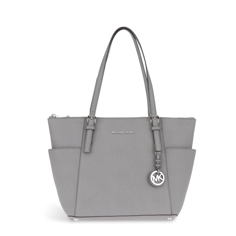 PEARL GREY102000315 Майкл Корс реактивный набор Дамская Средняя кожаная сумка 30F2GTTT8L - Цвет: PEARL GREY102000315