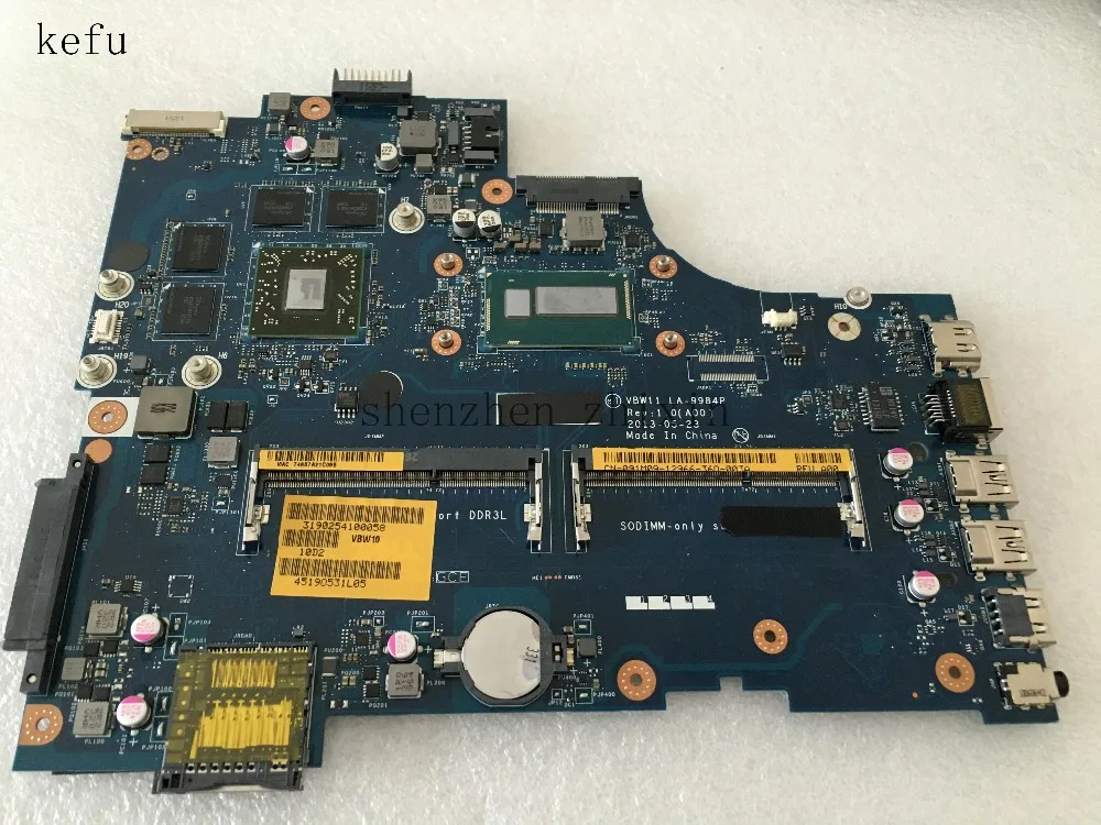 Для Dell Inspiron 5737 3737 Материнская плата ноутбука I5-4200U Процессор DDR3L VBW11 LA-9984P REV.1.0 CN-091M09 091M09 с графическим принтом