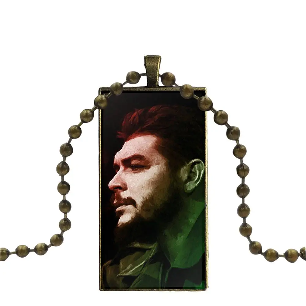 EJ glaze Ernesto Guevara El Che винтажное ювелирное изделие бронзовое цветное стеклянное