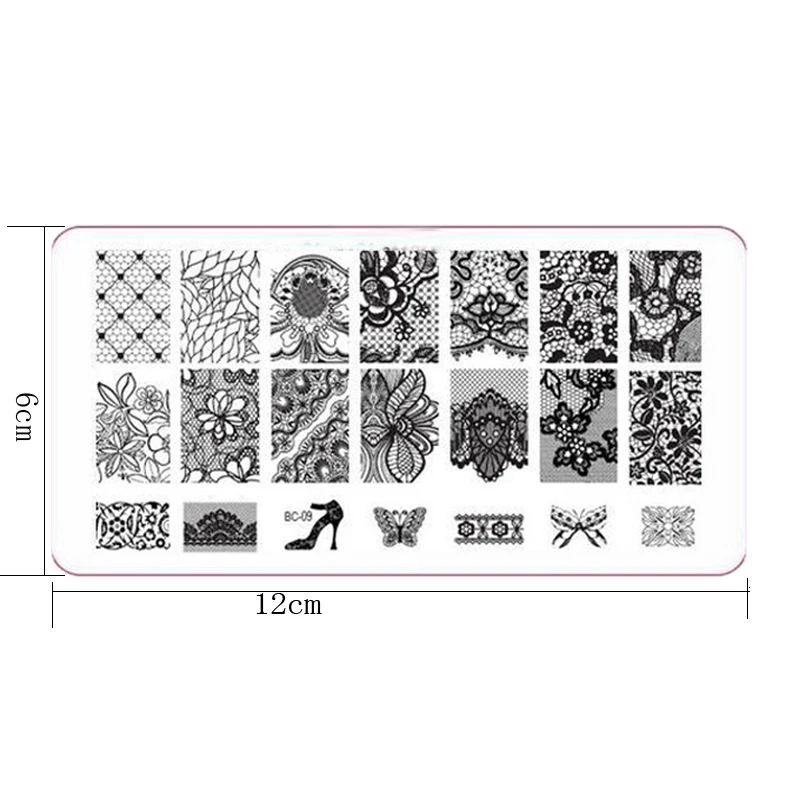 Модные штамповочные пластины для ногтей кружевные все серии ногтевого дизайна
