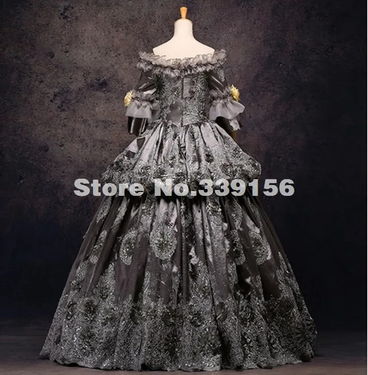 Высокая-класс Винтаж серый 18th века Rococo барокко Мария Антуанетта Средневековый