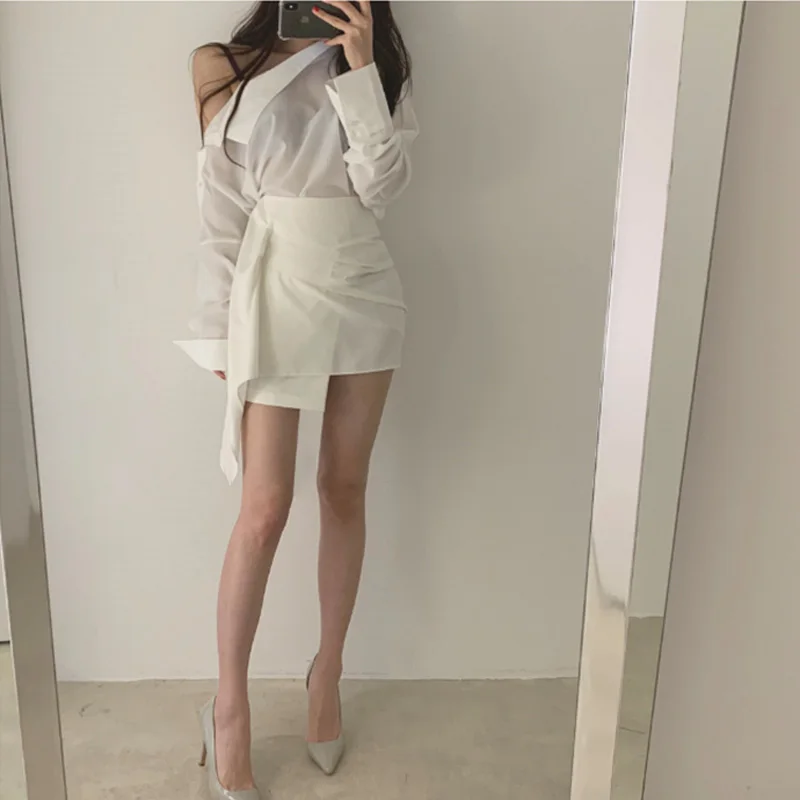 Высокая талия кружево до Ruched для женщин юбка Женский Bodycon мини-юбка карандаш