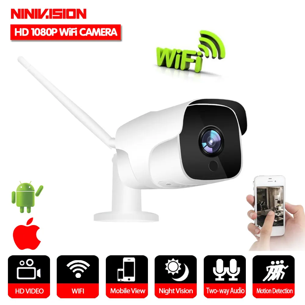 NIVISION HD 1080 P Wi-Fi ip-камера Беспроводная водостойкая ночного видения наблюдения Пуля Камара открытый IR Cut Домашняя безопасность Камара