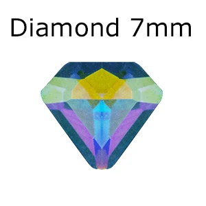 Diamond 7mm 50 шт украшение ногтя стразами для ногтей искусство Стекло Кристалл AB плоская задняя сторона не горячей фиксации страз клей на Рождество декор супер блестящий - Цвет: Diamond 7mm