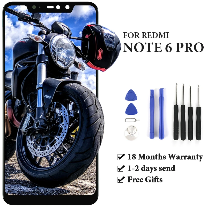 100% тест хорошо для xiaomi redmi note 6 pro Дисплей мобильного телефона ЖК экран Замена без