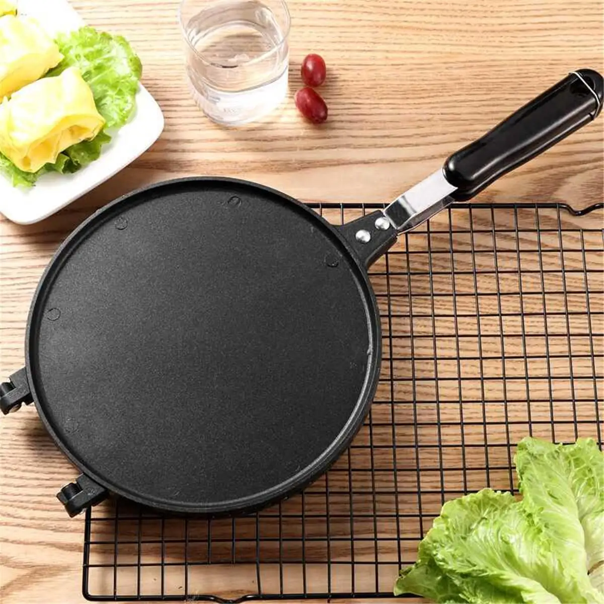 Бытовая вафельница для выпекания, кухонная, с антипригарным покрытием, из алюминиевого сплава, вафельница, сковорода, форма, пресс-форма, плита, вафельница, инструменты для выпечки