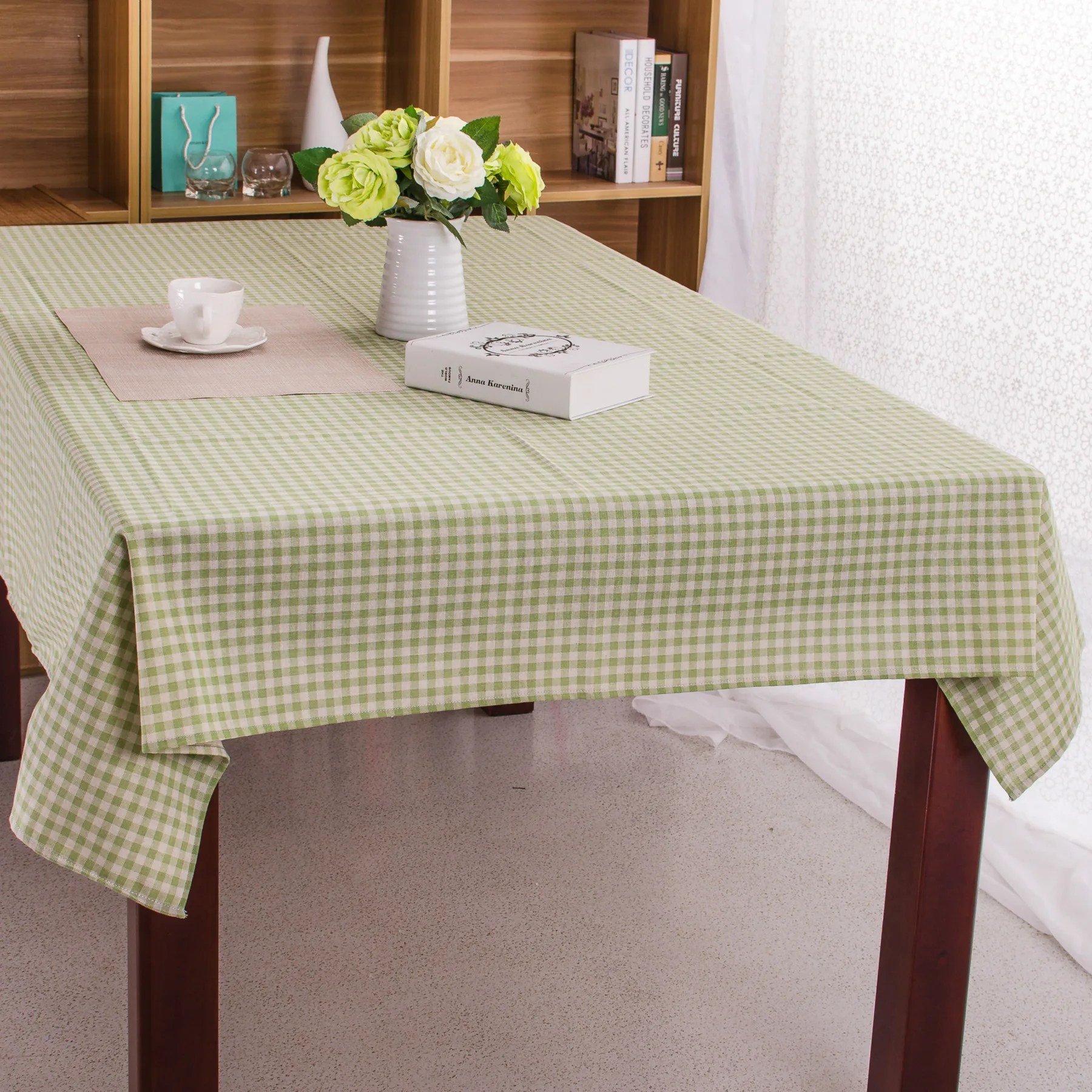 Nordic Cotton Linen Waterproof Tablecloth Black White Pink Plaid Table Cloth For Table Cover New Tablecloth Rectangular 1PC