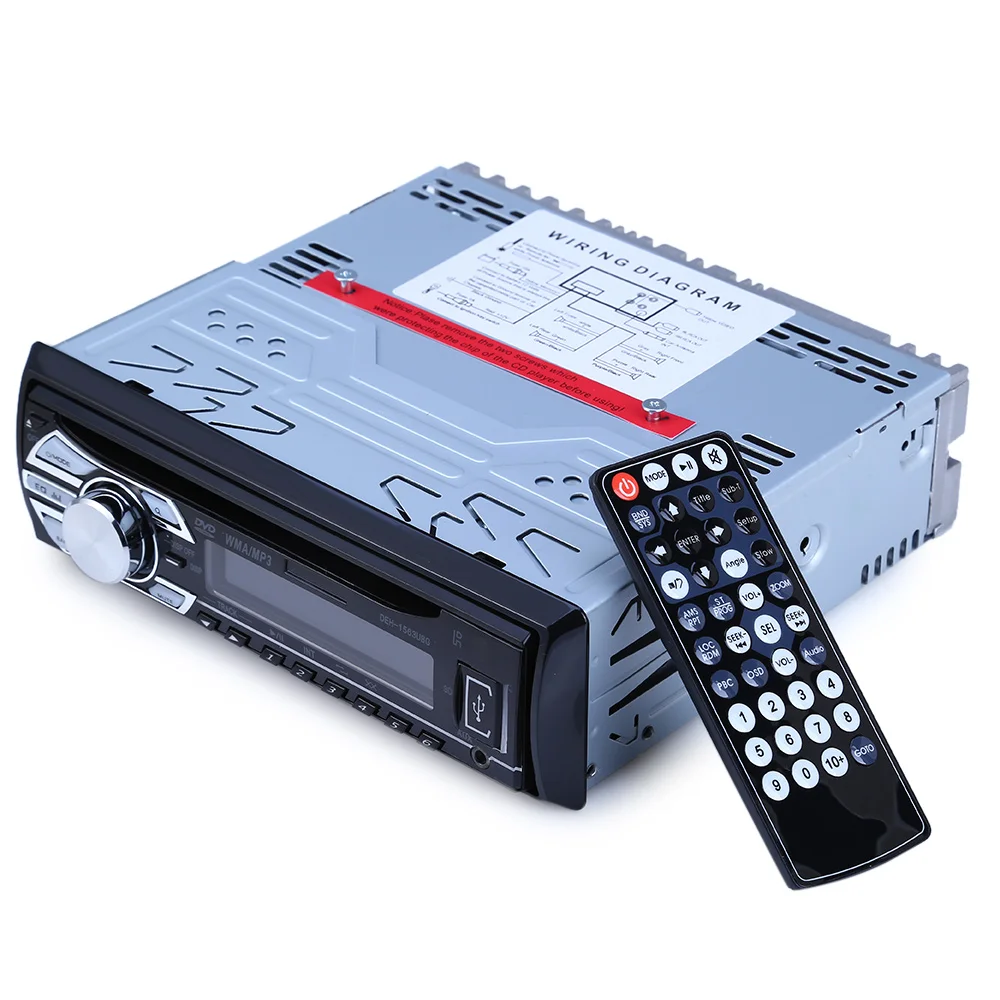 1563U 12 в автомобильный стерео FM Радио MP3 аудио плеер Поддержка SD AUX USB DVD VCD CD 1 DIN