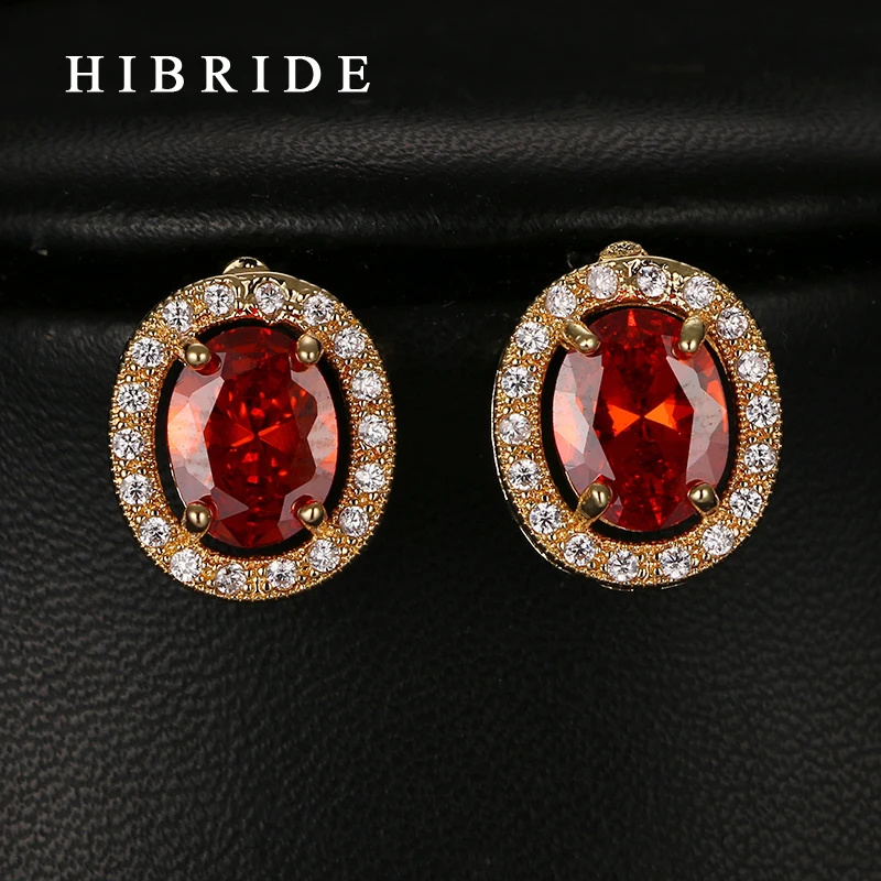 

Fashion Charm Women Wedding Earrings Newest Style Gold/White Gold Color Stud Earring HIBRIDE Boucle d'oreille femme E-236