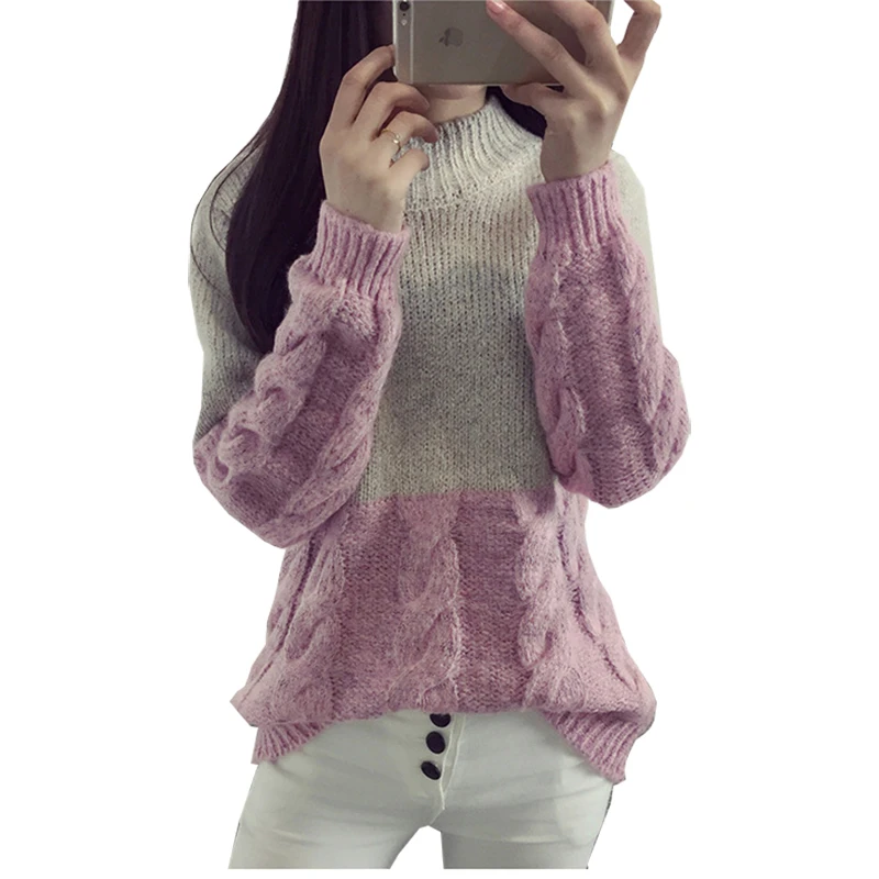 2017 Sleeve women's sweater Loose Knit sweaters Blanche New Winter Woman Clothing And Pullovers Vestidos MMY16852 | Женская одежда