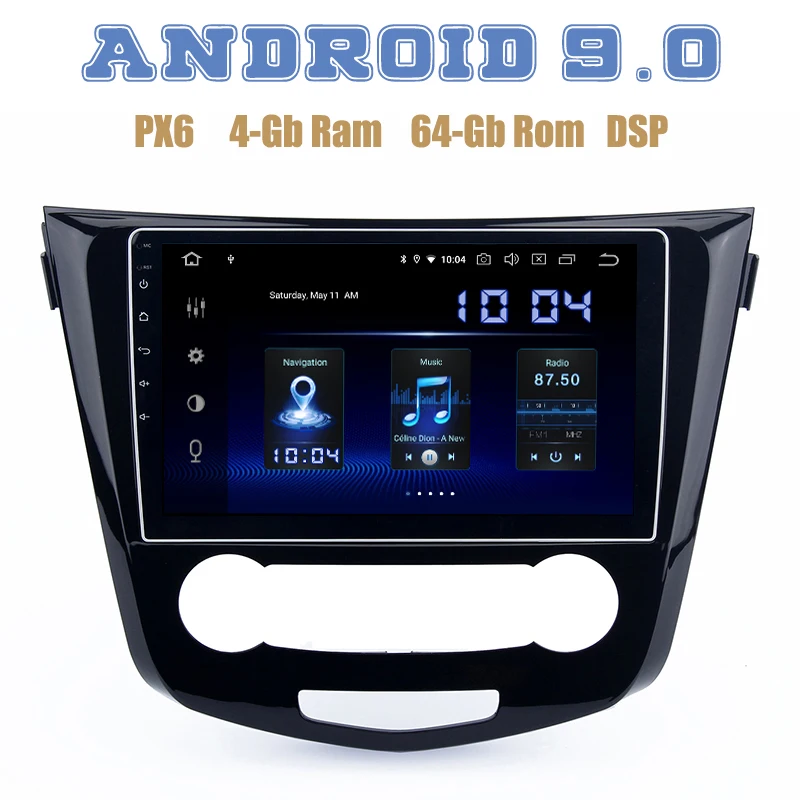 Автомагнитола PX6 Android 9 0 GPS радио плеер для nissan X trail Qashqai 2014 2018 с 4 + 64 Гб DSP IPS авто