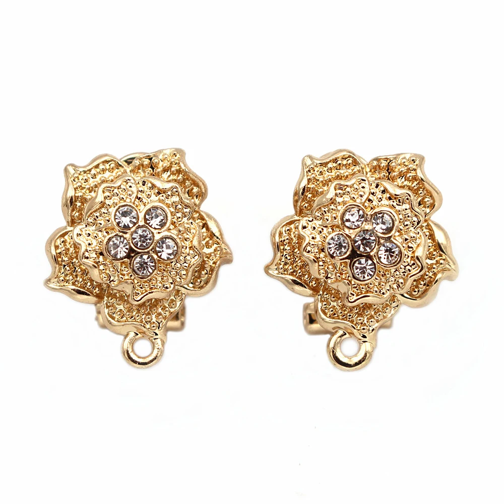 

Серьги-клипсы женские, с фианитами, 19 мм