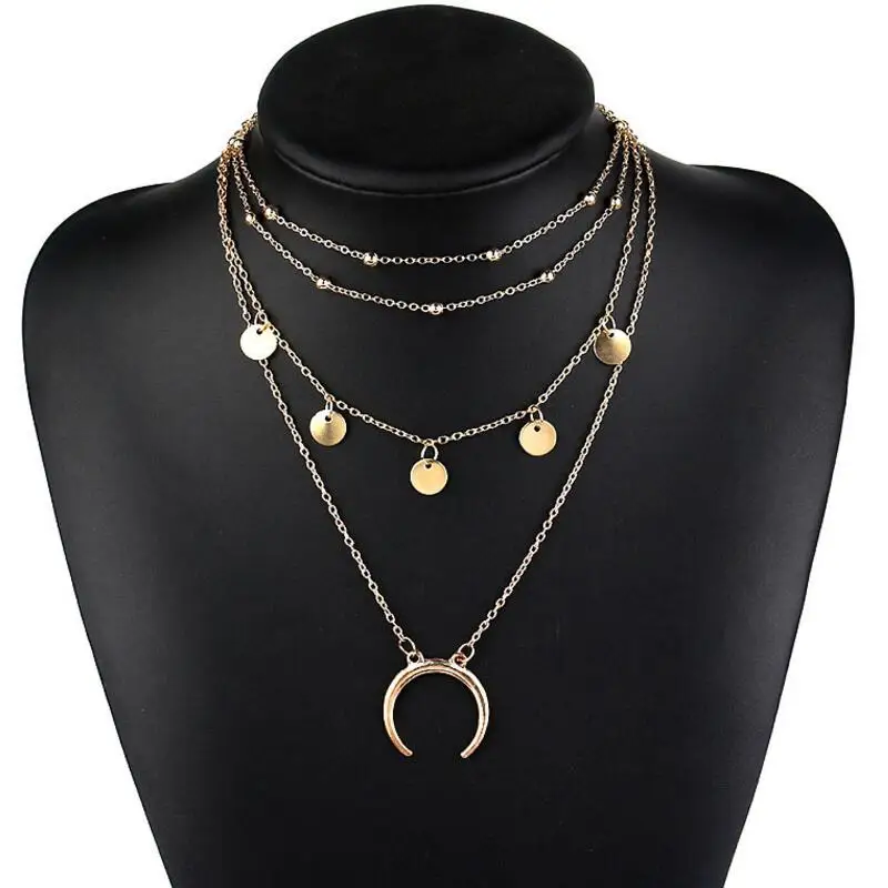 YOUREM модная разноцветная слоистых точка moon chockers ожерелья для женщин аксессуары и