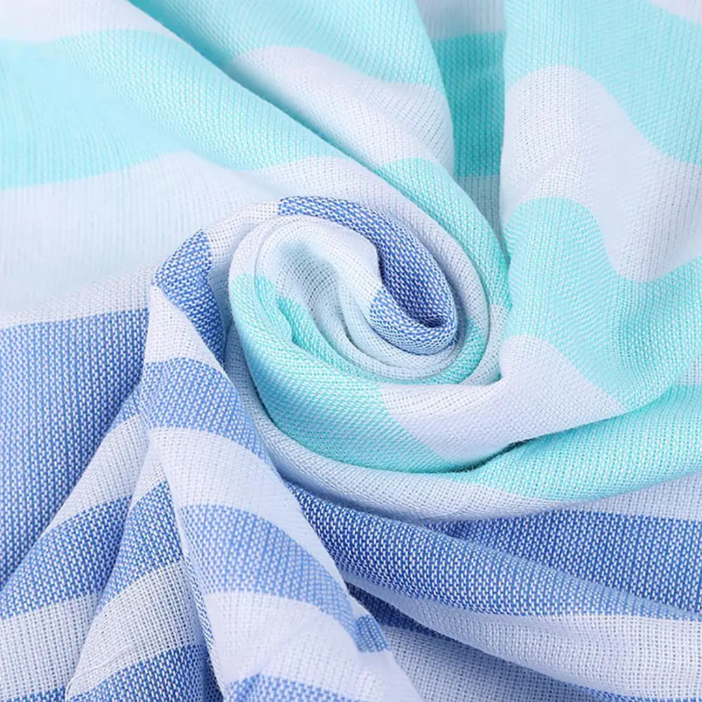 Двойное турецкое пляжное полотенце с бахромой быстросохнущее для плавания из