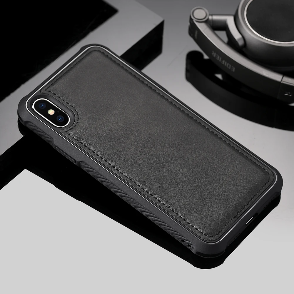 Кожаный чехол для телефона iPhone 7 8 Plus чехлы роскошный противоударный мягкий
